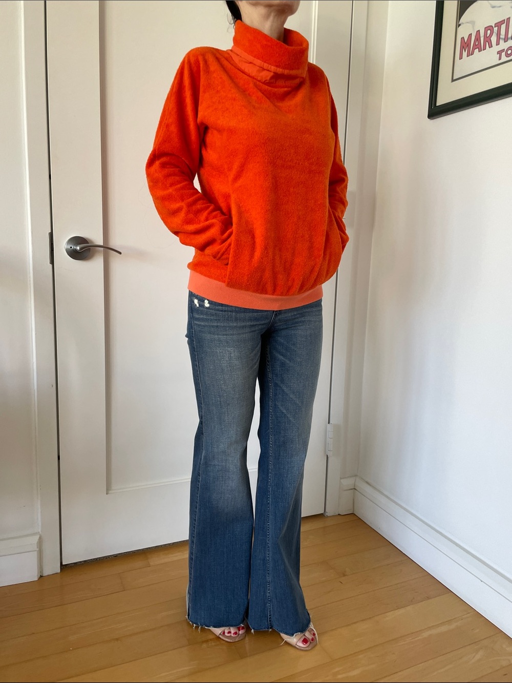 Kenzo Women's Orange Cowl/Turtleneck Fleece
